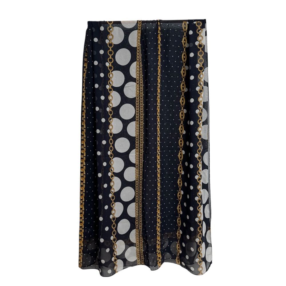 Jaeger 100% Silk Chain Polka Dot Print Scarf Wrap